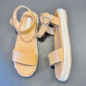 NEW Saks Fifth Avenue Sandals 10 Leather Tan